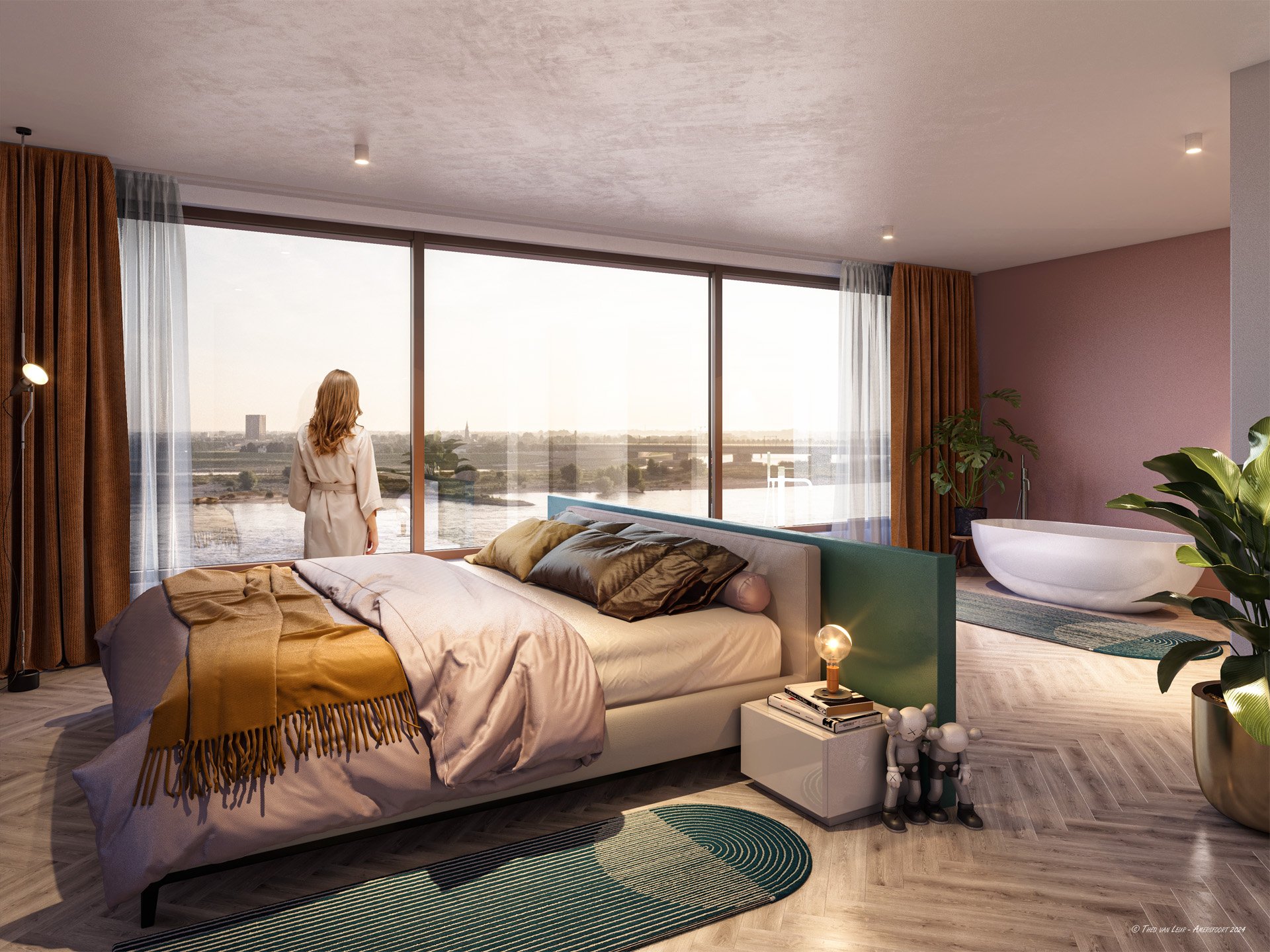 2235,2 Waalfront Nijmegen blok 5+6 - Iris - fase 1 - Interieur Slaapkamer_72dpi