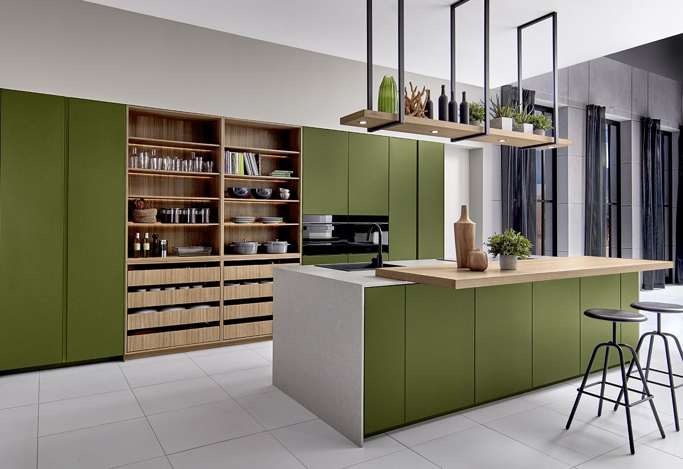 Mos- of eucalyptusgroene keuken