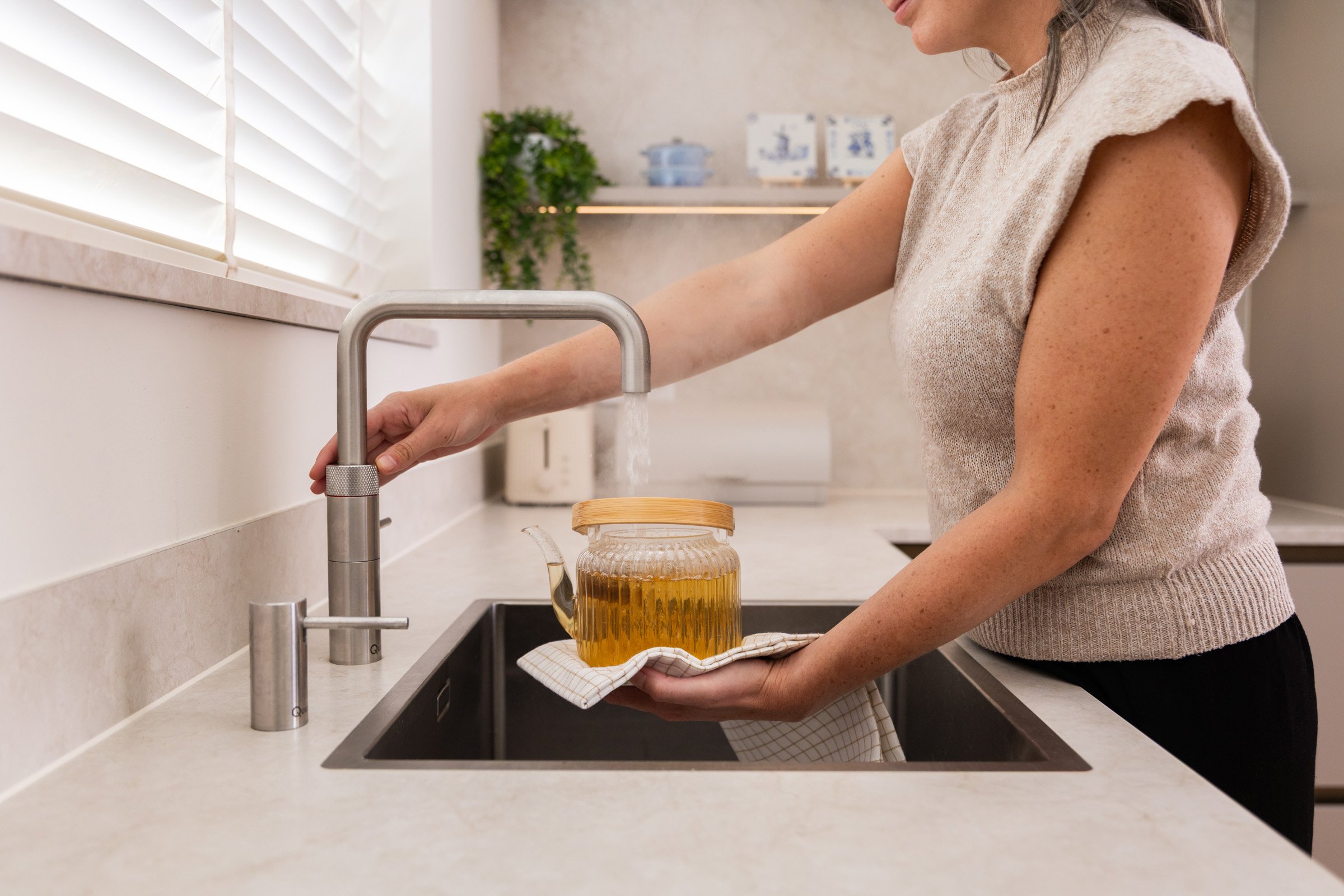 Quooker kraan met ingebouwde zeeppomp