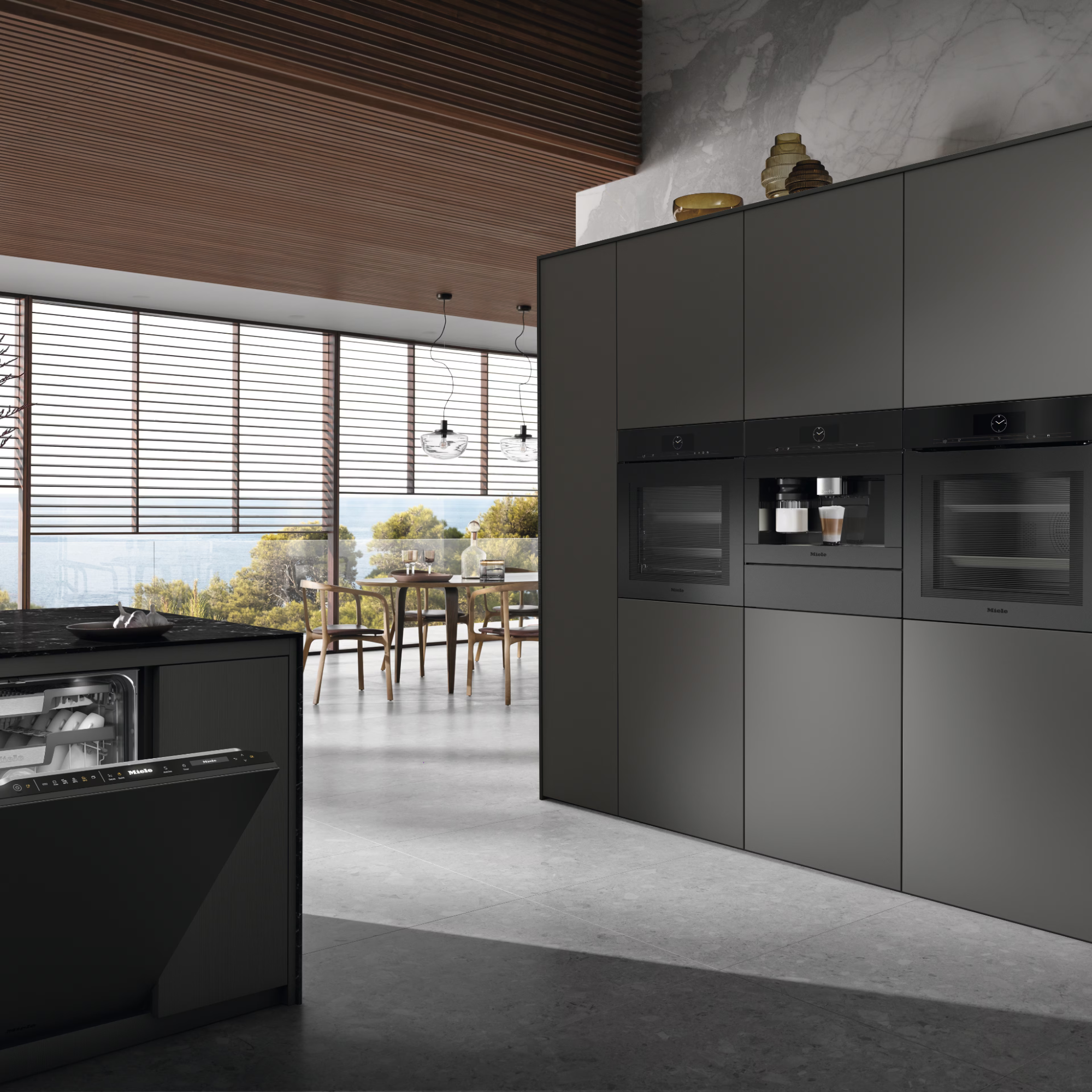 Keuken met een ingebouwde koffiemachine